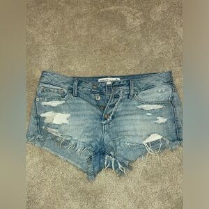 Abercrombie & Fitch denim boyfriend shorts, low rise, size 2 (26)
